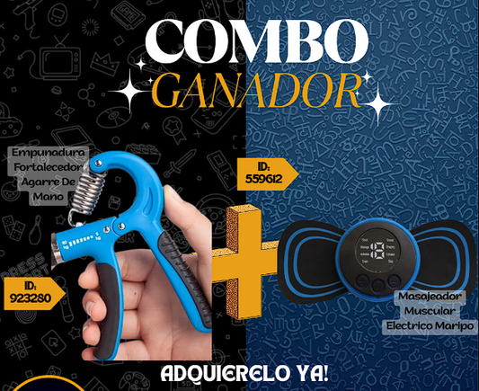 COMBO FORTALECEDOR MANO + MASAJEADOR MARIPOSA